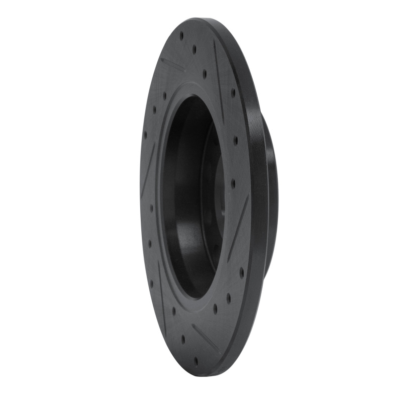 Picture of R1 00-08 Audi A4 (USA/Canada) Rear Left Drilled & Slotted Black Brake Rotor