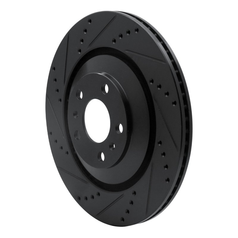 Picture of R1 04-18 Audi S8 Rear Left Drilled & Slotted Black Brake Rotor
