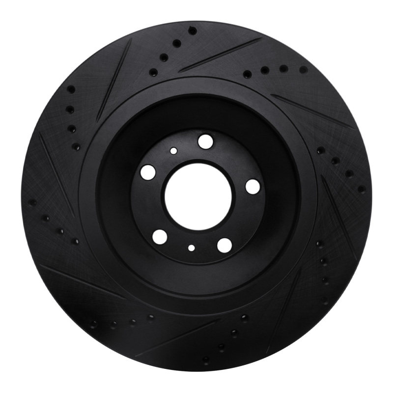 Picture of R1 04-18 Audi A8 Rear Right Drilled & Slotted Black Brake Rotor