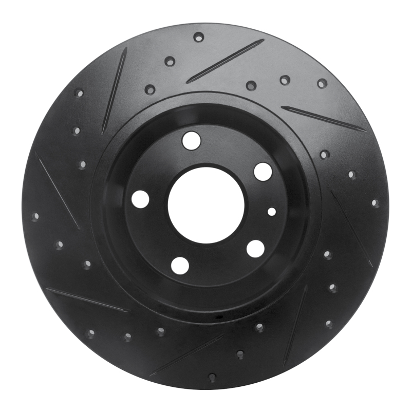 Picture of R1 08-15 Audi TT Quattro Rear Right Drilled & Slotted Black Brake Rotor