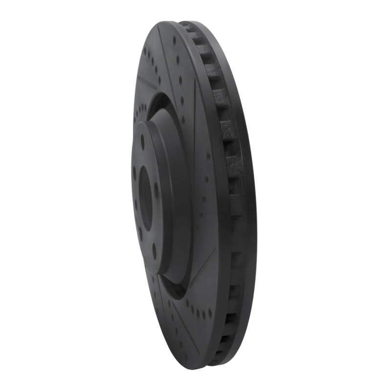 Picture of R1 08-11 Audi TTS Quattro Front Right Drilled & Slotted Black Brake Rotor