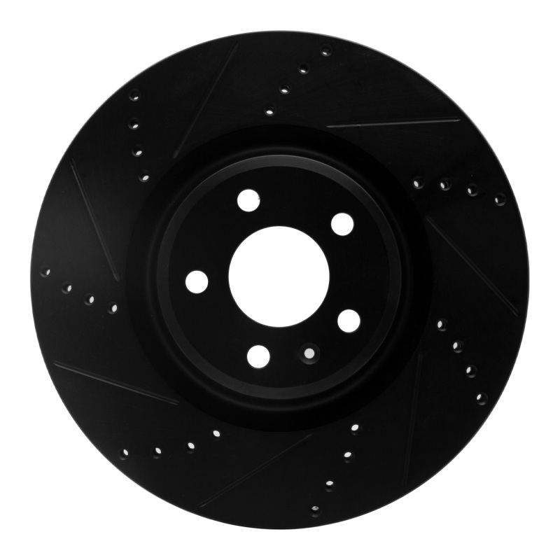 Picture of R1 12-20 Audi A6 (USA/Canada) Front Left Drilled & Slotted Black Brake Rotor