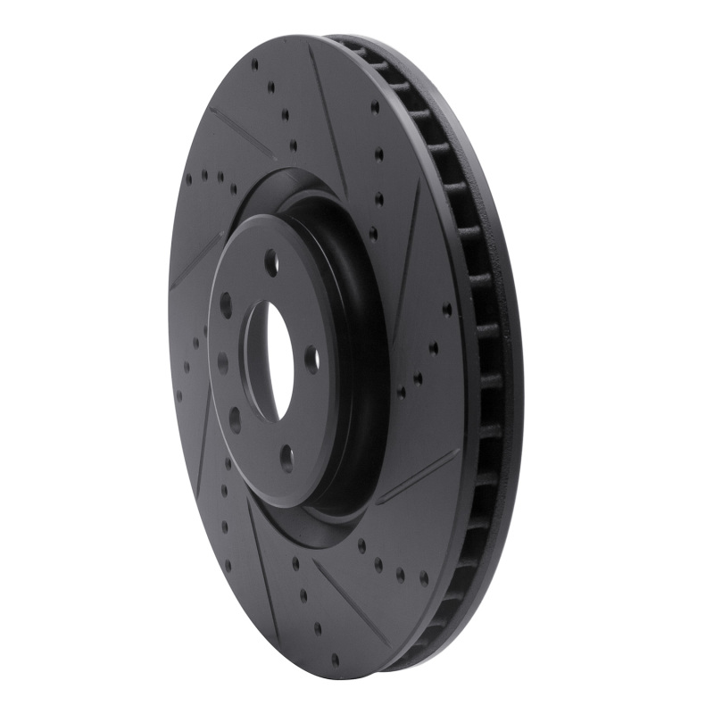 Picture of R1 12-18 Audi A8 Front Right Drilled & Slotted Black Brake Rotor