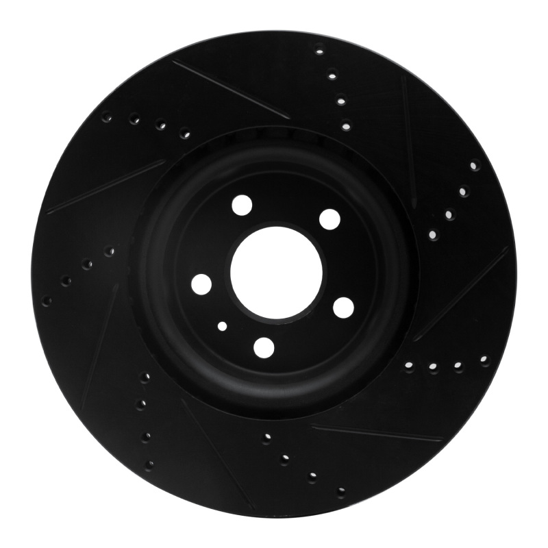 Picture of R1 12-20 Audi A6 (USA/Canada) Front Left Drilled & Slotted Black Brake Rotor