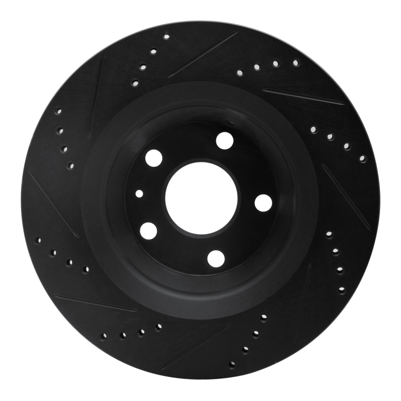 Picture of R1 08-15 Audi TT Quattro RS Rear Right Drilled & Slotted Black Brake Rotor