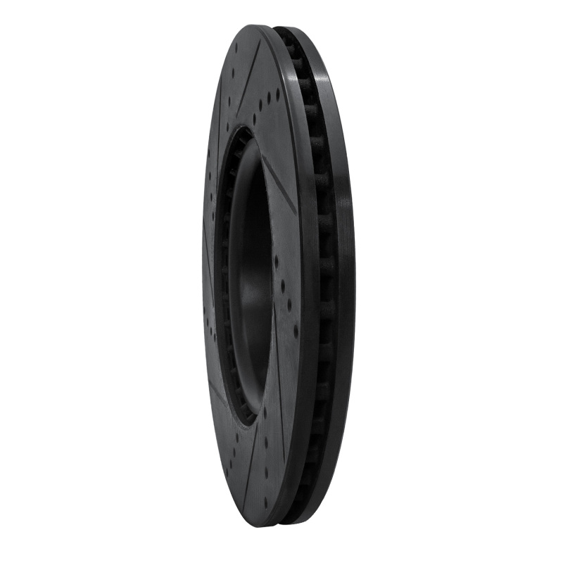 Picture of R1 12-20 Audi A7 Quattro Front Right Drilled & Slotted Black Brake Rotor
