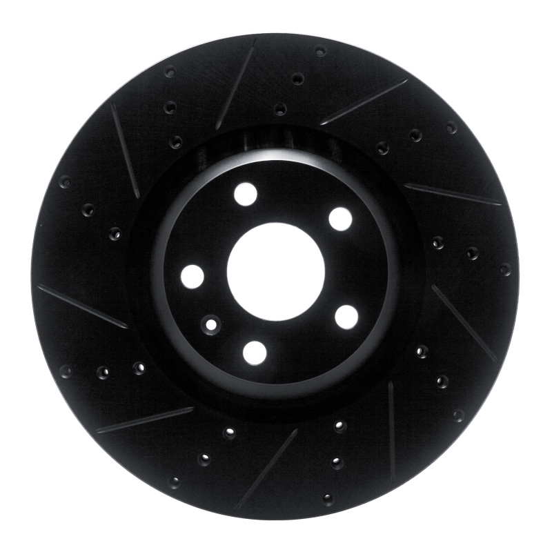 Picture of R1 12-15 Audi TTS Quattro Front Left Drilled & Slotted Black Brake Rotor
