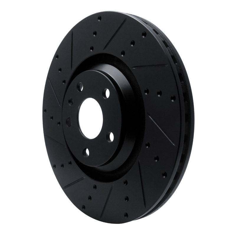 Picture of R1 12-15 Audi TTS Quattro Front Left Drilled & Slotted Black Brake Rotor