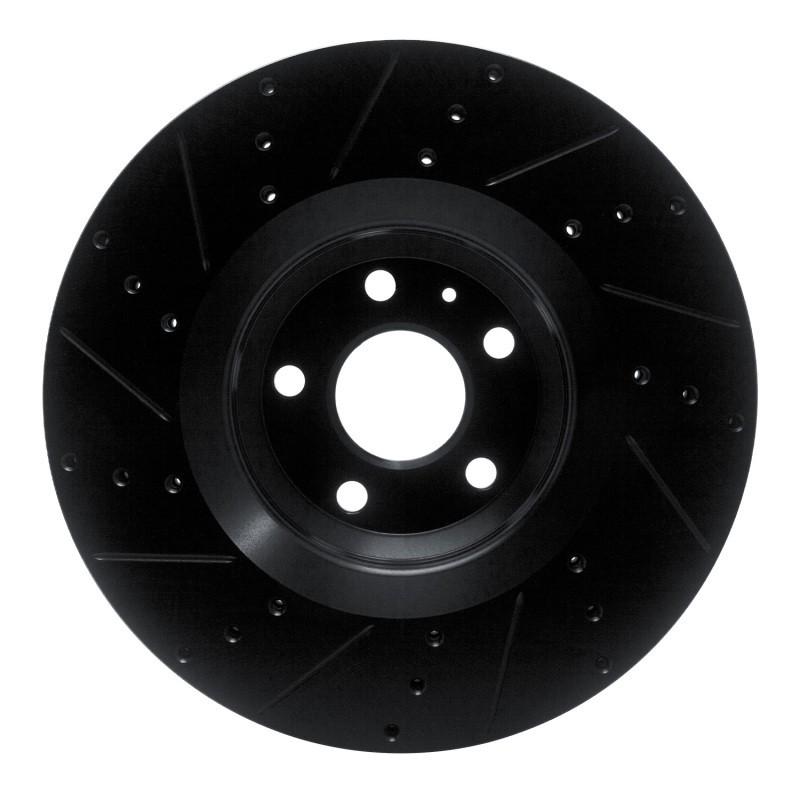 Picture of R1 12-15 Audi TTS Quattro Front Right Drilled & Slotted Black Brake Rotor