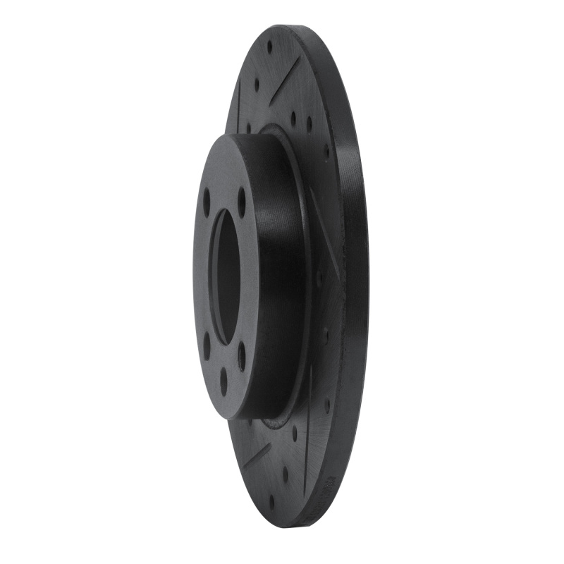Picture of R1 73-05 Audi Fox Front Left Drilled & Slotted Black Brake Rotor