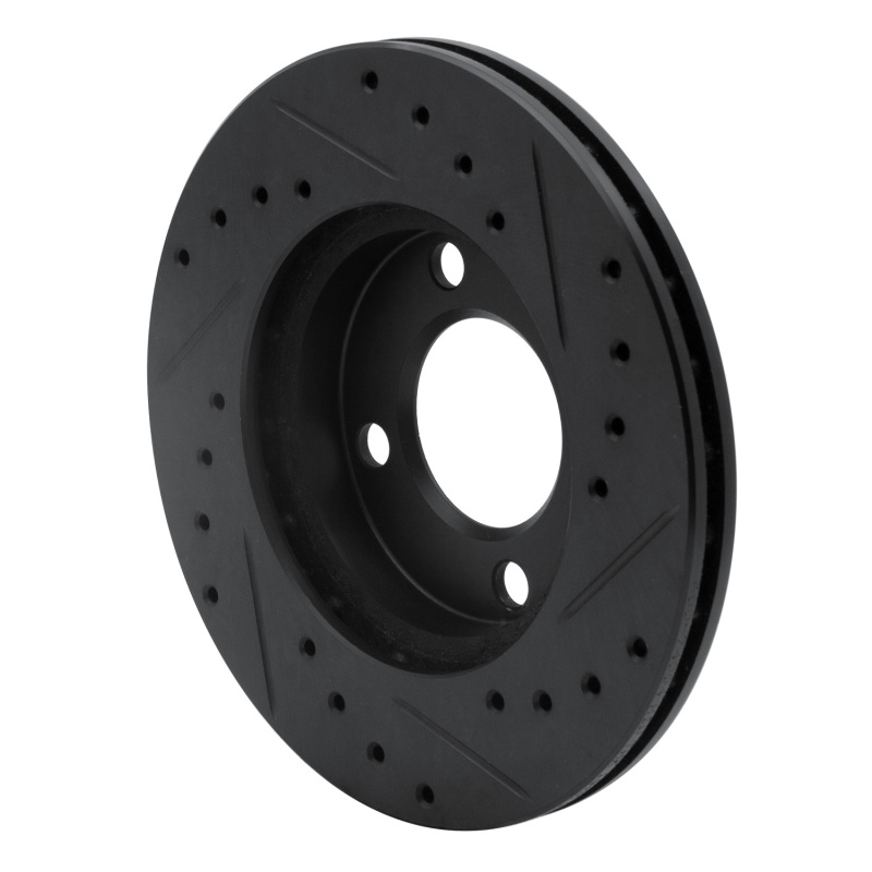Picture of R1 80-08 Audi 4000 Front Left Drilled & Slotted Black Brake Rotor