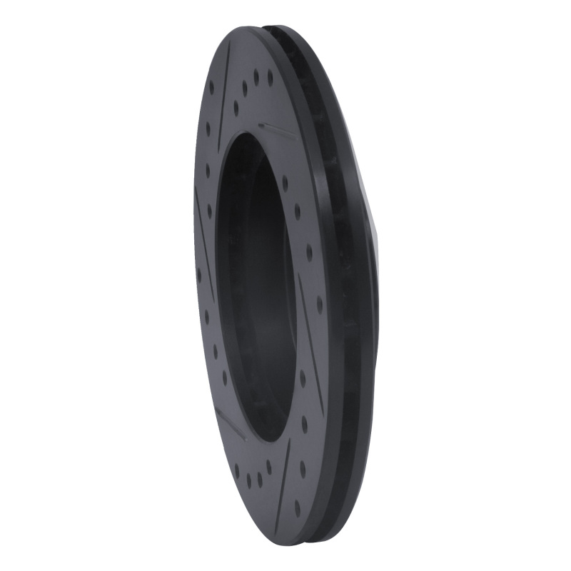 Picture of R1 80-08 Audi 4000 Front Right Drilled & Slotted Black Brake Rotor