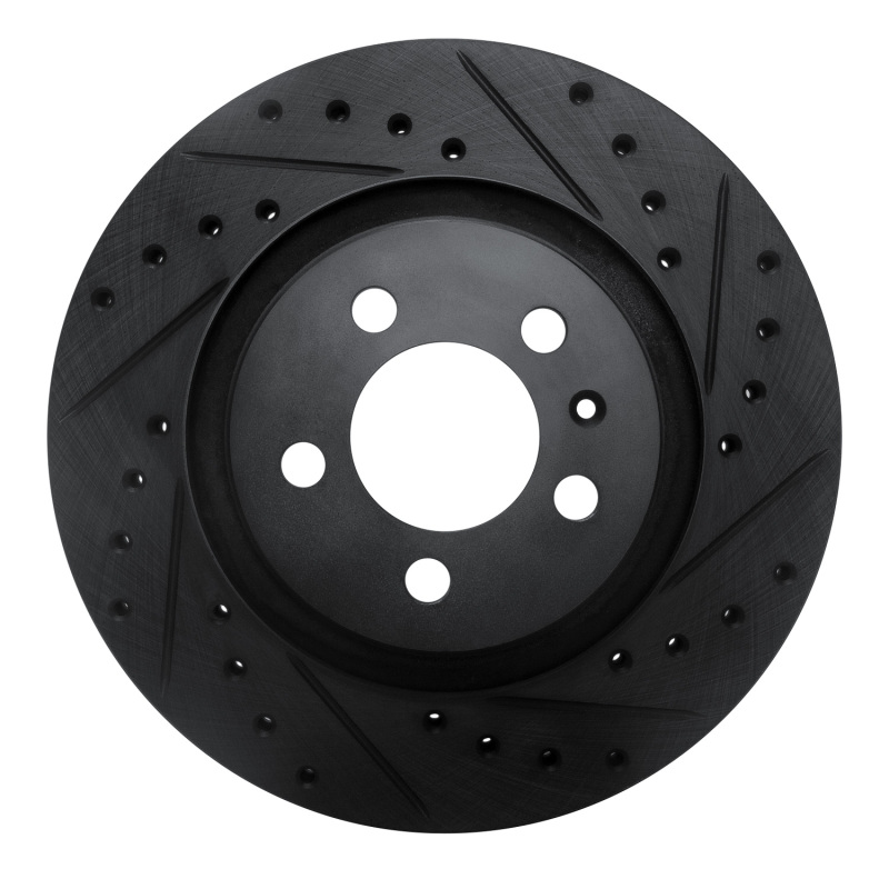Picture of R1 92-95 Volkswagen CORRADO Front Right Drilled & Slotted Black Brake Rotor