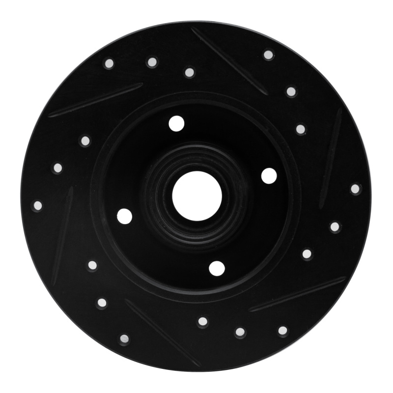 Picture of R1 85-02 Volkswagen Cabrio Rear Left Drilled & Slotted Black Brake Rotor
