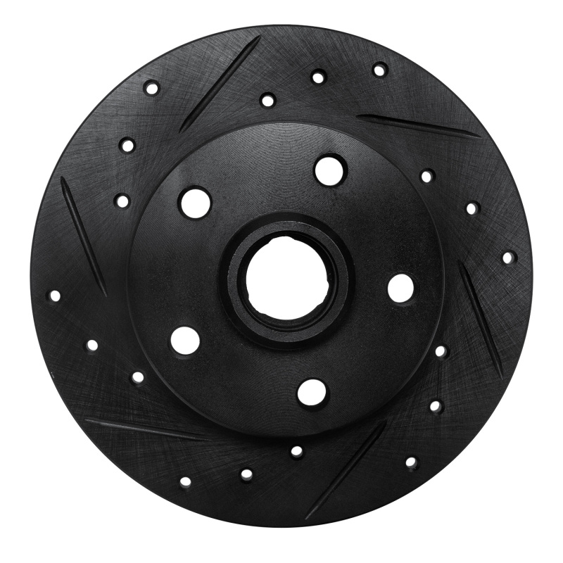 Picture of R1 92-98 Volkswagen Passat (USA/Canada) Rear Left Drilled & Slotted Black Brake Rotor