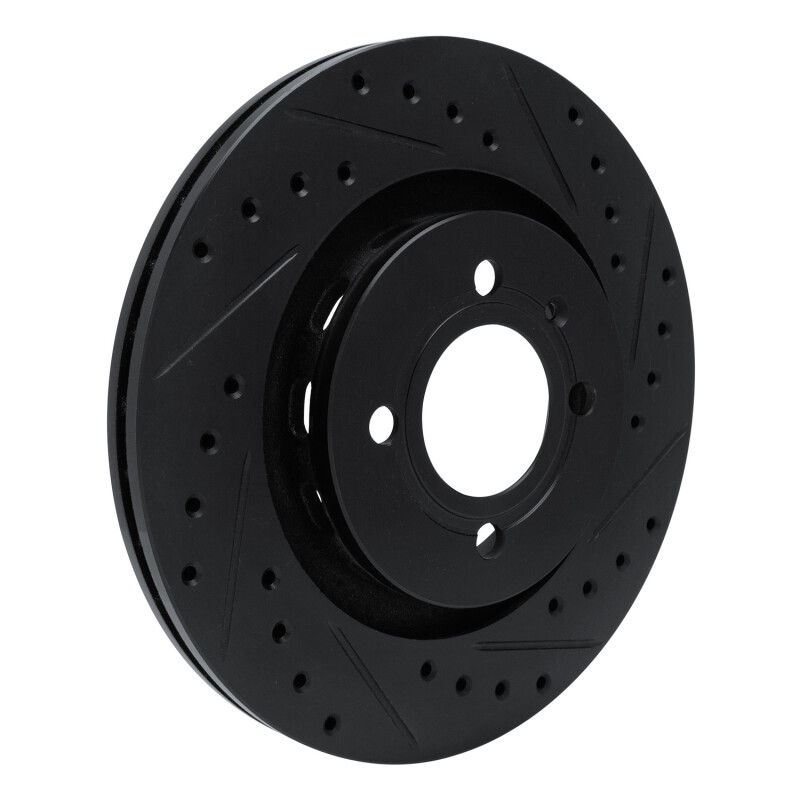 Picture of R1 90-93 Volkswagen CORRADO Front Right Drilled & Slotted Black Brake Rotor