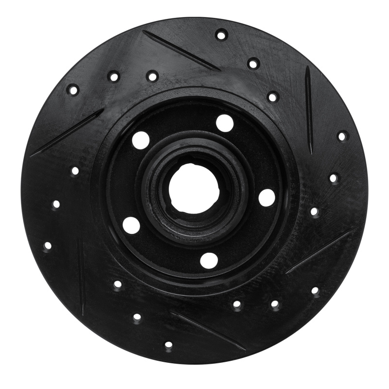 Picture of R1 92-98 Volkswagen Passat (USA/Canada) Rear Left Drilled & Slotted Black Brake Rotor