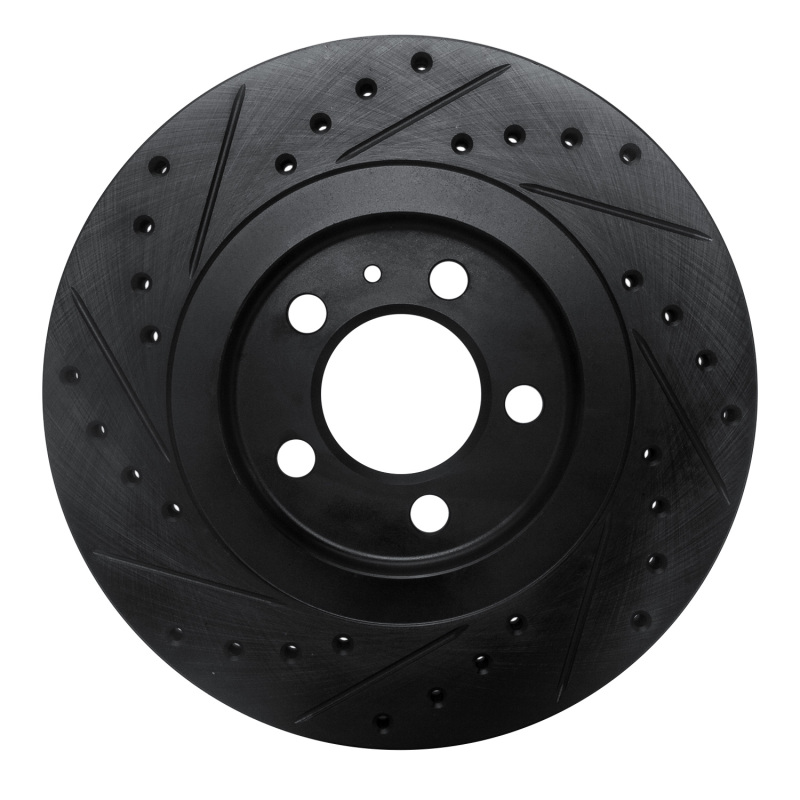 Picture of R1 92-95 Volkswagen CORRADO Front Right Drilled & Slotted Black Brake Rotor