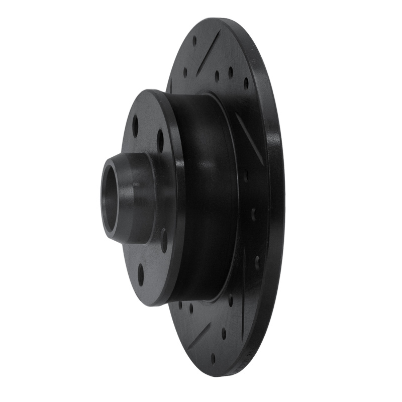 Picture of R1 92-98 Volkswagen Passat (USA/Canada) Rear Left Drilled & Slotted Black Brake Rotor