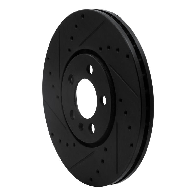Picture of R1 96-98 Volkswagen Golf Front Left Drilled & Slotted Black Brake Rotor