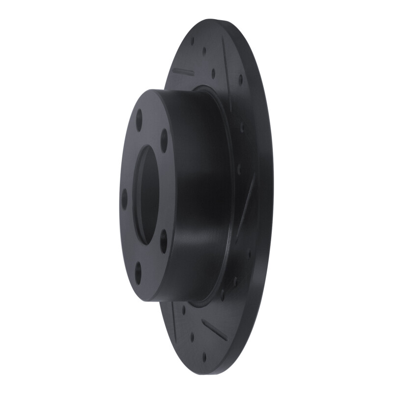 Picture of R1 96-05 Audi A4 Quattro Rear Right Drilled & Slotted Black Brake Rotor