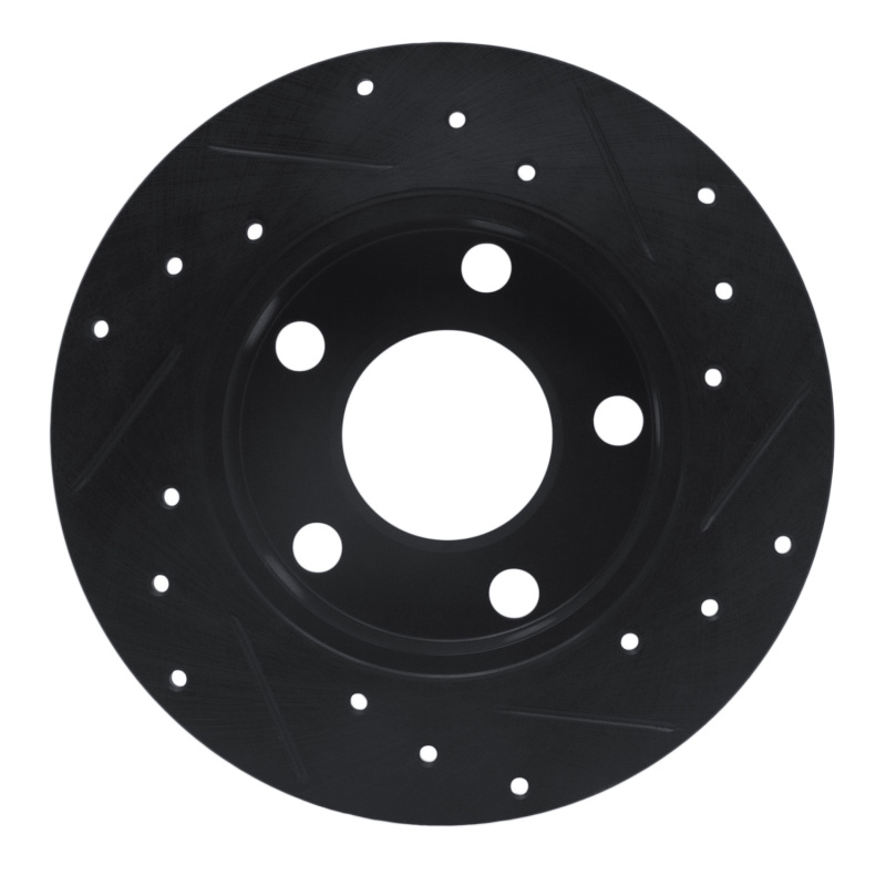 Picture of R1 96-05 Audi A4 Quattro Rear Left Drilled & Slotted Black Brake Rotor
