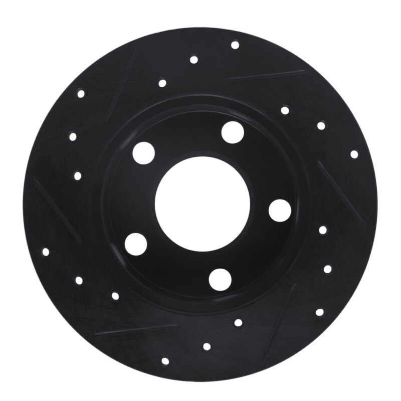Picture of R1 96-05 Audi A4 Quattro Rear Right Drilled & Slotted Black Brake Rotor