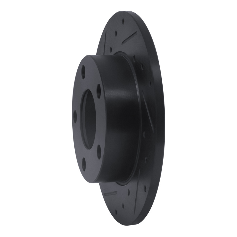 Picture of R1 96-05 Audi A4 Quattro Rear Left Drilled & Slotted Black Brake Rotor