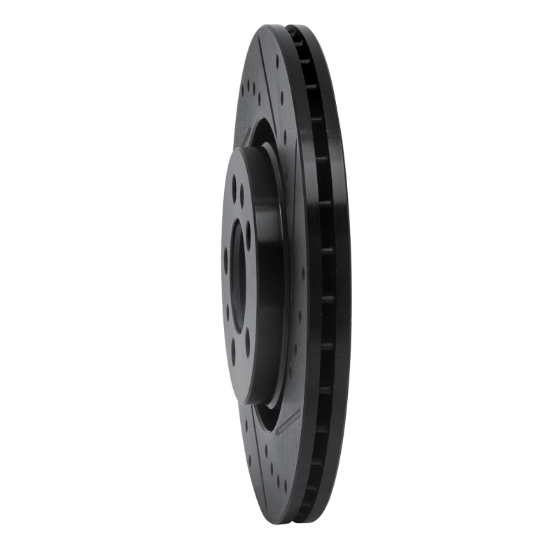 Picture of R1 98-15 Volkswagen Beetle Front Right Drilled & Slotted Black Brake Rotor