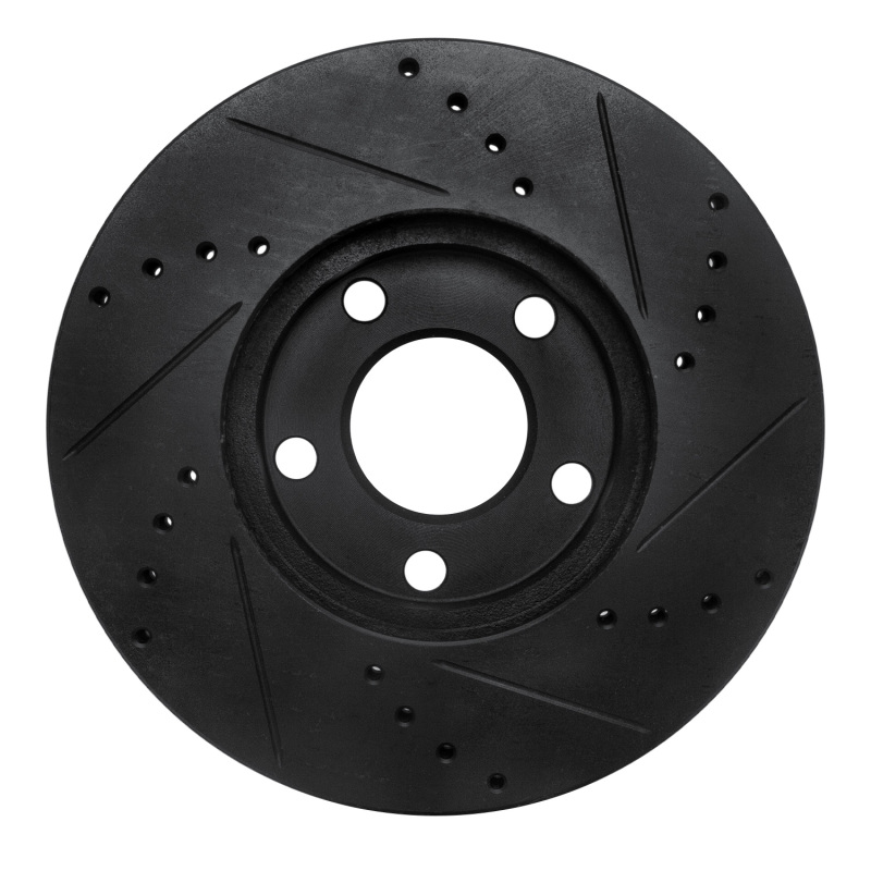 Picture of R1 98-98 Volkswagen Passat (USA/Canada) Front Left Drilled & Slotted Black Brake Rotor