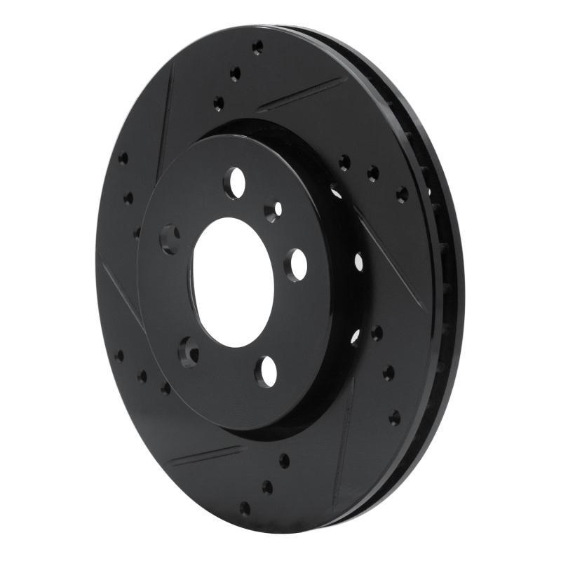 Picture of R1 00-06 Audi TT Quattro Rear Left Drilled & Slotted Black Brake Rotor