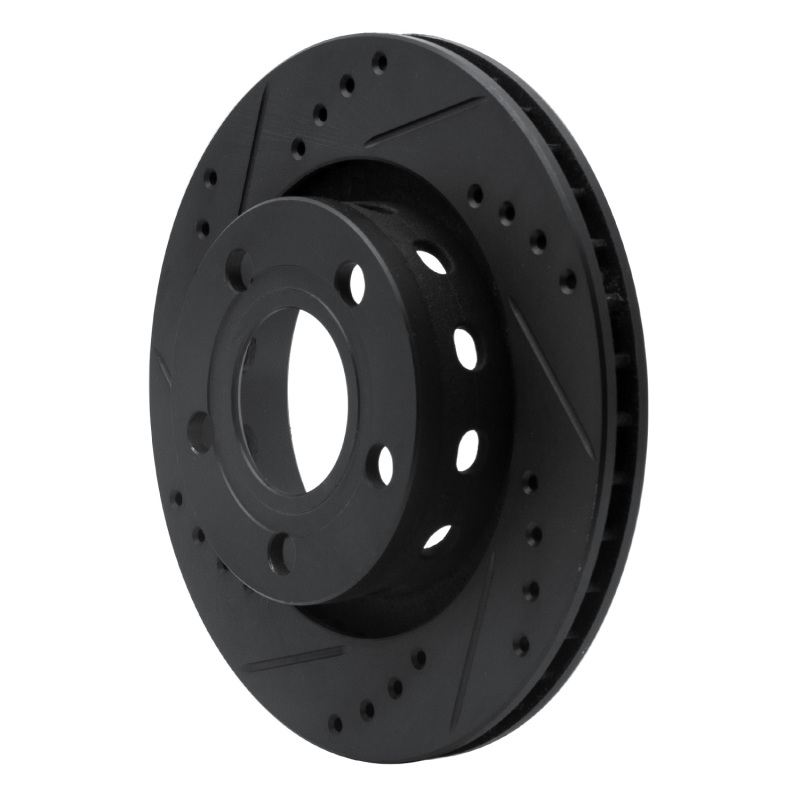 Picture of R1 99-05 Audi A6 Quattro Rear Left Drilled & Slotted Black Brake Rotor