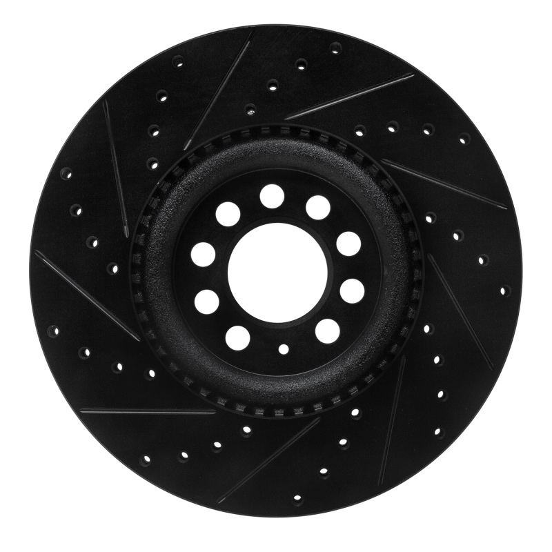 Picture of R1 00-06 Audi TT Quattro Front Right Drilled & Slotted Black Brake Rotor