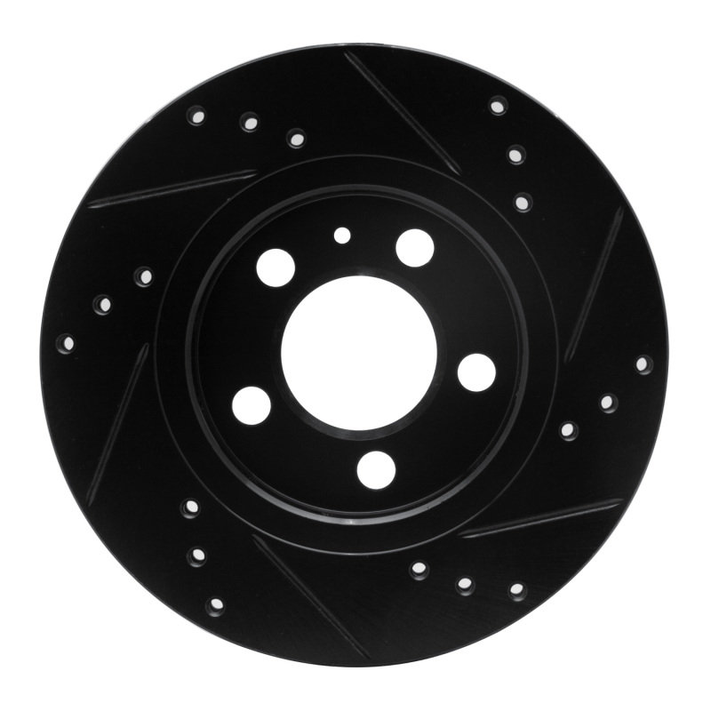 Picture of R1 00-06 Audi TT Quattro Rear Left Drilled & Slotted Black Brake Rotor