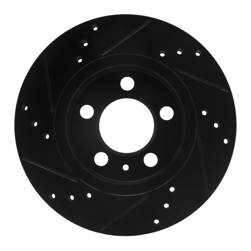 Picture of R1 00-06 Audi TT Quattro Rear Right Drilled & Slotted Black Brake Rotor
