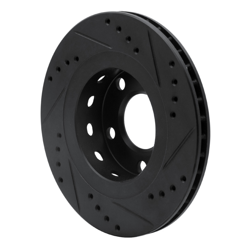 Picture of R1 99-05 Audi A6 Quattro Rear Left Drilled & Slotted Black Brake Rotor