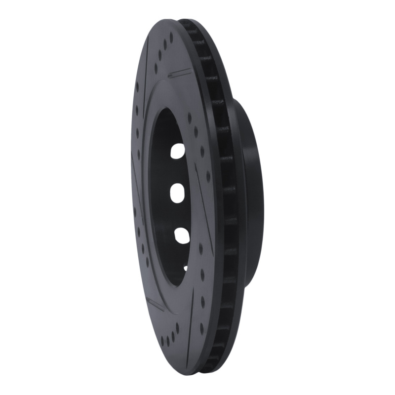 Picture of R1 99-05 Audi A6 Quattro Rear Right Drilled & Slotted Black Brake Rotor