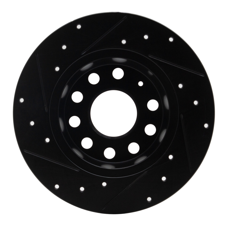 Picture of R1 05-25 Audi A3 Sportback E-Tron Rear Right Drilled & Slotted Black Brake Rotor