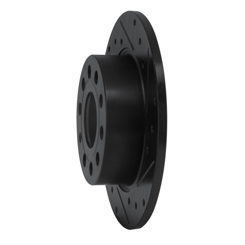 Picture of R1 10-19 Audi A3 Rear Right Drilled & Slotted Black Brake Rotor
