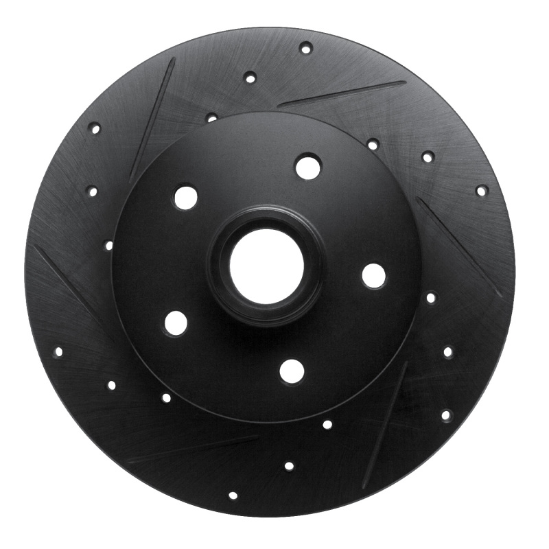 Picture of R1 79-85 Volkswagen Vanagon Front Left Drilled & Slotted Black Brake Rotor