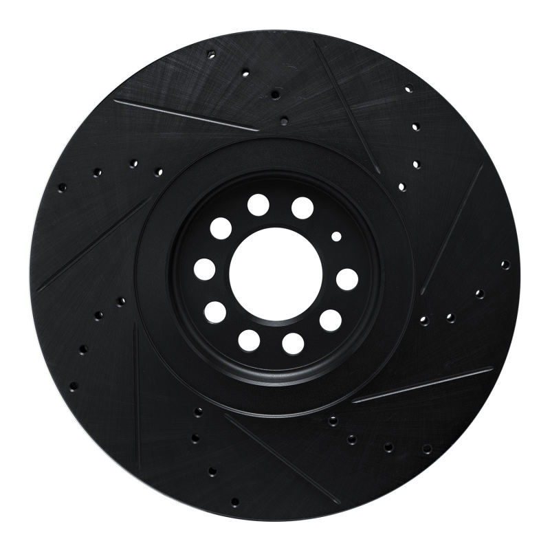 Picture of R1 04-06 Audi TT Quattro Left Front Drilled & Slotted Black Brake Rotor
