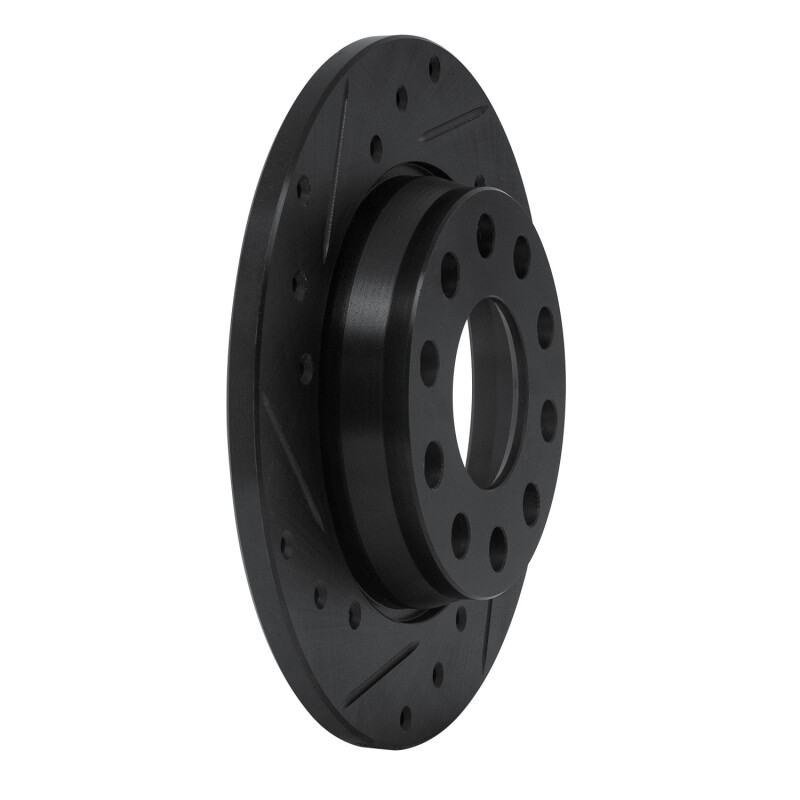 Picture of R1 01-03 Volkswagen EuroVan Front Left Drilled & Slotted Black Brake Rotor