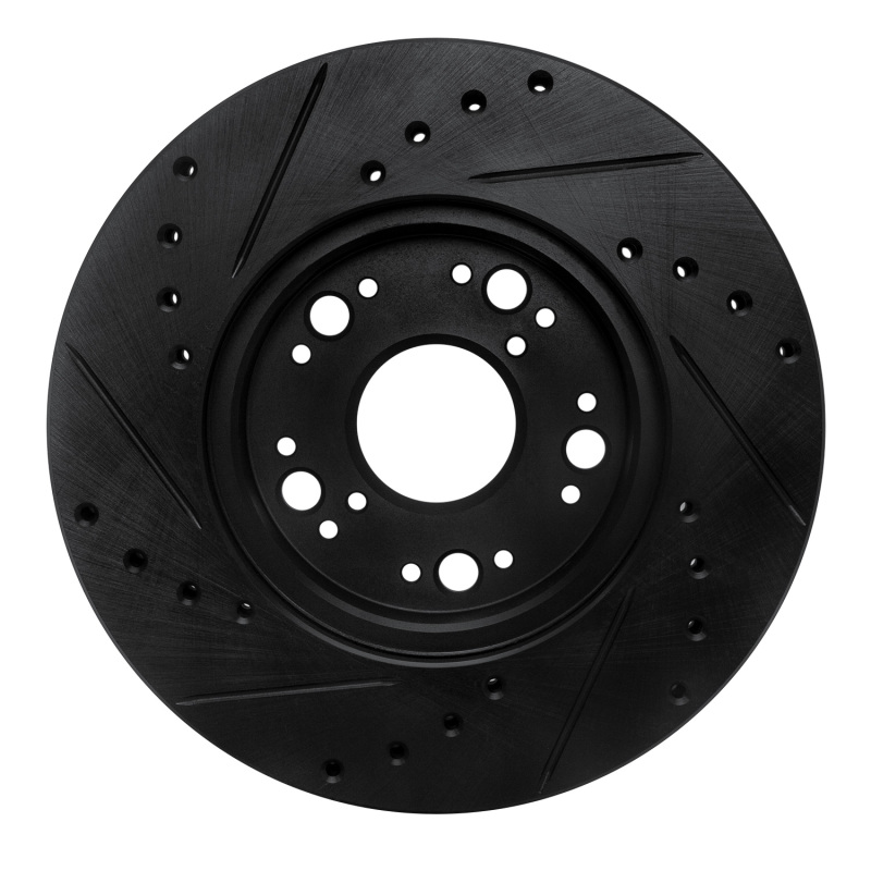 Picture of R1 90-90 Lexus LS400 Front Right Drilled & Slotted Black Brake Rotor