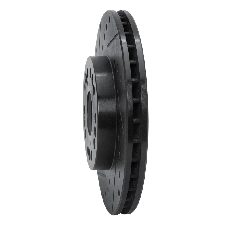 Picture of R1 90-90 Lexus LS400 Front Left Drilled & Slotted Black Brake Rotor
