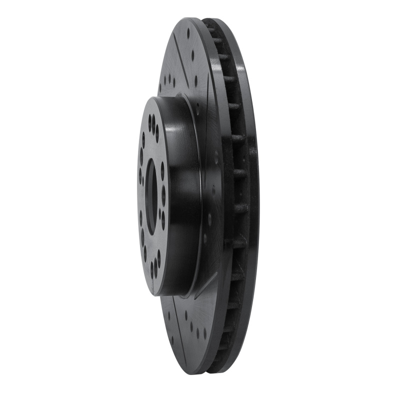 Picture of R1 90-90 Lexus LS400 Front Right Drilled & Slotted Black Brake Rotor
