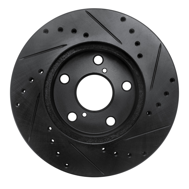 Picture of R1 92-98 Lexus SC300 Front Left Drilled & Slotted Black Brake Rotor