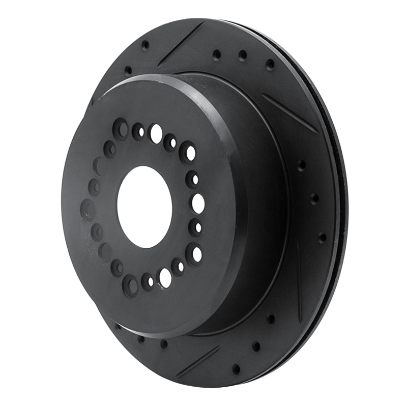 Picture of R1 92-98 Lexus SC300 Rear Left Drilled & Slotted Black Brake Rotor