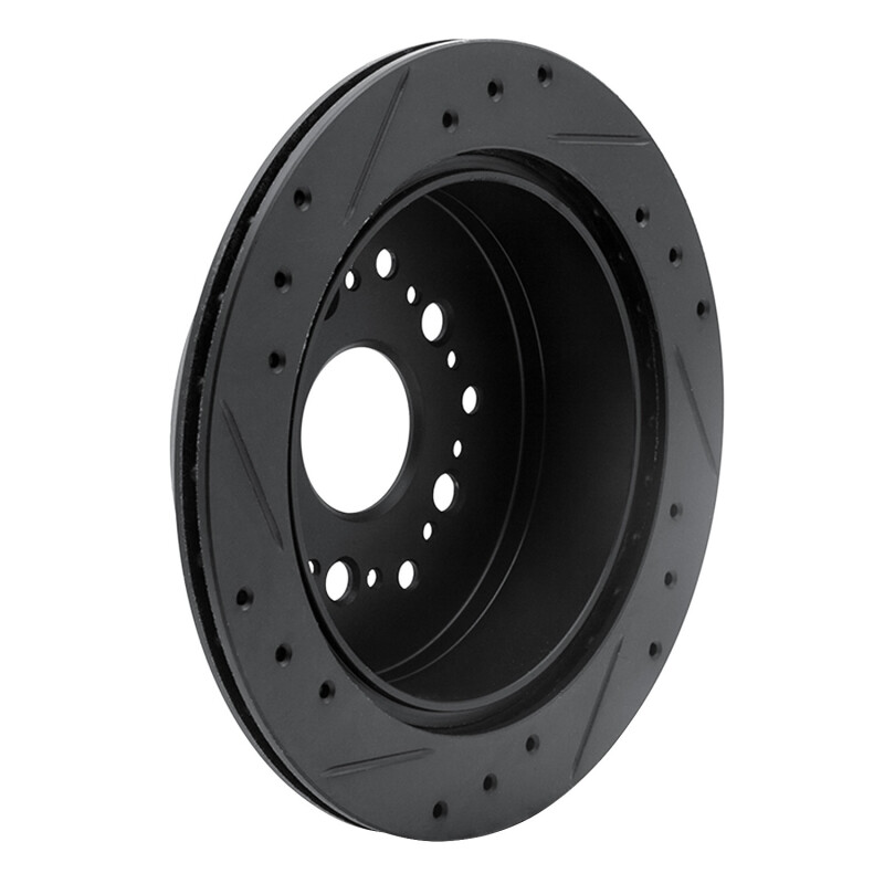 Picture of R1 92-98 Lexus SC300 Rear Right Drilled & Slotted Black Brake Rotor