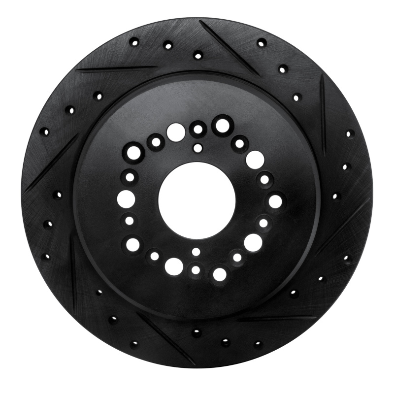 Picture of R1 92-00 Lexus GS300 Rear Right Drilled & Slotted Black Brake Rotor