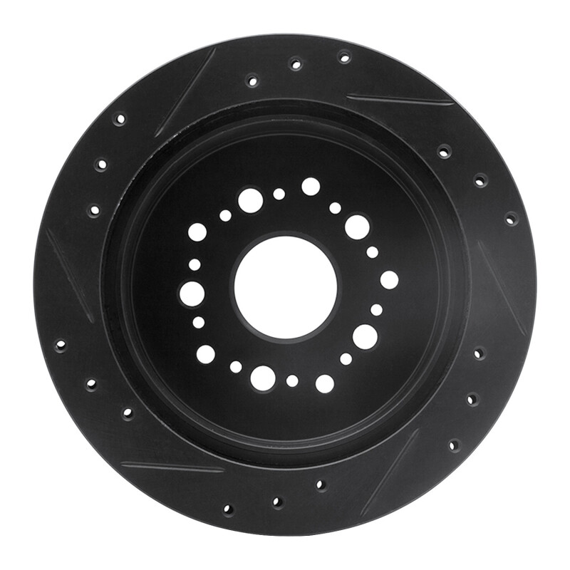 Picture of R1 92-98 Lexus SC300 Rear Right Drilled & Slotted Black Brake Rotor